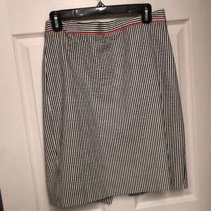 J crew “the pencil skirt” seersucker pencil skirt